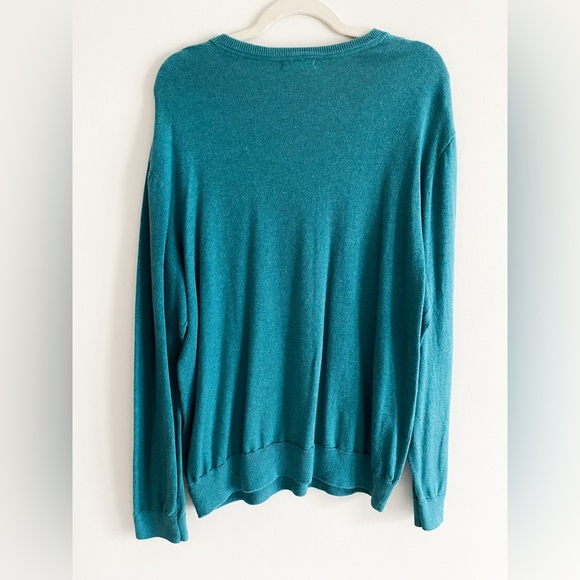 Men’s Gap Turquoise V-Neck Sweater, Size XL, 100% Cotton - Picture 5 of 5